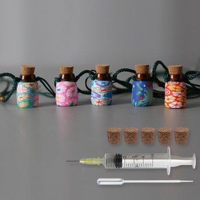 포포라운지 아로마 목걸이 에센셜 오일 휴대용 용기, 5개, (1ml 그린)