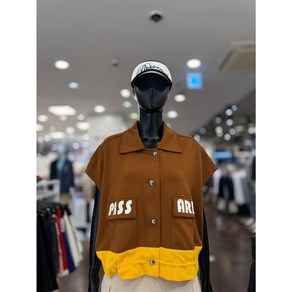 5F [신사] 파사디 골프 여성 크롭 오픈 카라 자켓 스트링 조절가능 봄 골프웨어 [블랙 화이트 브라운] P24STV147M