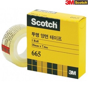 [3M] 스카치 투명 양면테이프 리필 665 (19mm x 7.6M), 1개