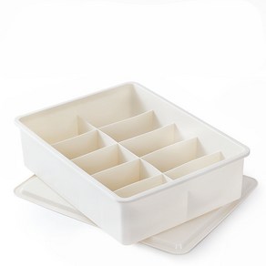 맑음더하기 뚜껑 있는 칸칸이 양말 속옷 정리함, 뚜껑없이, 화이트 10칸, 1개