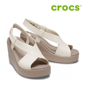 크록스 웨지 샌들 H12- 206222-16T Womens Cocs Booklyn High Wedge Stucco