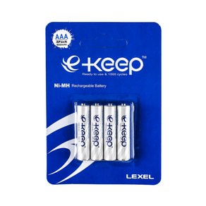 LEXEL 900mAh AAA 4알 충전지, 4개입, 1개