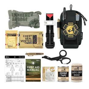 Rhino Rescue EDC Pouch Fist Aid Kit Tactical Militay Suvival Tauma Kit Molle Utility Tool Pouche, 5.TOURNIQUET-2PC