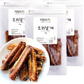 멍도락 국내산 강아지수제간식 영양만점 고급원재료 안심제조, 오리날개, 70g, 3개