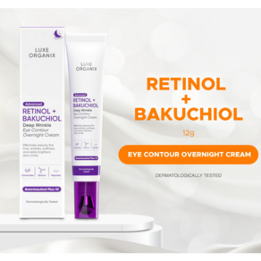 Luxe Organix Advanced Retinol + Bakuchiol 딥 링클 아이 컨투어 오버나이트 크림 12g