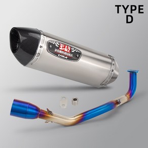 [호환] YAMAHA NMAX 155 NMAX155 2021-2024 오토바이 전체 배기 시스템 수정 슬립 온 프론트 미드 링크 파, 04 TYPE-D