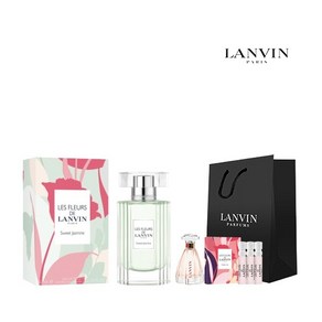 [공식수입] [랑방] 레 플레르 스위트 자스민 EDT 50ml 미니랜덤1종 스틱랜덤3종 쇼핑백, 1개