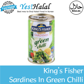 Yes!Global Sadines in Geen Chili 킹스피셔 사딘 그린칠리 (155g Indonesia Halal), 1개, 155g