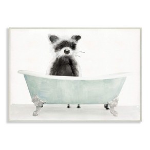 Stupell Industries Raccoon in A Tub Funny Animal Bathroom Drawing Stellar Design Studio Art 10 x