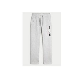 4. (뉴욕1) NEW 홀리스터 남자 케쥬얼 로고 스트레이트 기모 긴바지 (LIGHT HEATHER GREY)