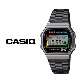 카시오 CASIO 우노 콜라보 UNO 레트로 빈티지 전자 메탈 손목시계 A168WEUC-1