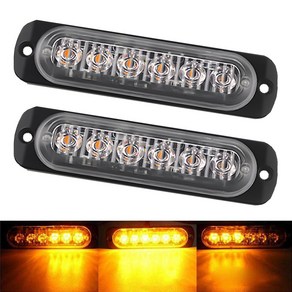 화물차차폭등 사이드등 2x 트럭 12V 24V 6smd LED 스트로브 경고등 그릴 라이트 바 자동차 비콘 램프 앰버 옐로우 화이트 신호등, [01] 파란