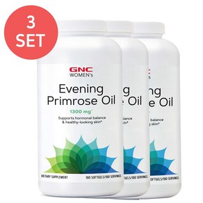 GNC 여성용 달맞이꽃 종자유 180정 (소프트젤) 1300mg Womens Evening Pimose Oil 1300mg 180 -3개 SET, 540정, 1세트