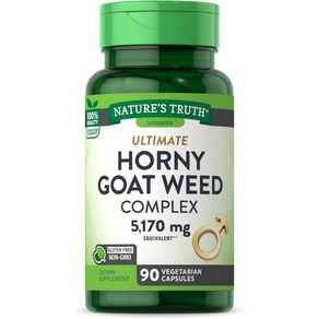 Natue's Tuth Hony Goat Weed Complex 90캡슐 마카 뿌리 포함 비GMO 글루텐 프리 허브 보충제, 1개