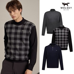 [KT알파쇼핑][Wolsey]울시 24FW 남성 울 블렌디드 풀오버 니트 3종