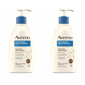 Aveeno Skin Relief 아비노 스킨 릴리프 모이스처라이징 바디로션 코코넛향 12Fl.oz(354ml) 2팩, 354ml, 1개