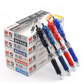 M& G K-35 푸시형 중성펜 학생 특수 0.5mm, 04 12pcs  black