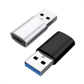 믹스MICS 1+1 메탈 알루미늄 USB C타입 to USB-A 3.0 5Gbps Type-C 변환젠더 2P, 블랙1+1, 2개