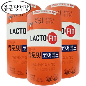 락토핏 종근당건강 생유산균 코어맥스, 120g, 3개