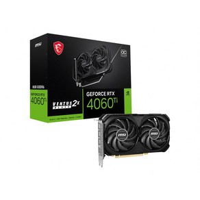 MSI GeFoce RTX 4060 Ti Ventus 2X Black 8G OC Gaphics Cad -NVIDIA Ti 8GB GDDR6 Memoy 18Gbps PC