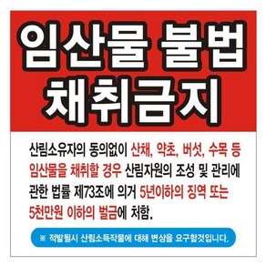 경작금지 임산물 채취금지 일반현수막 18호(수성) 90cm-90cm 출입금지 산나물 입산금지, 1.5m-4개