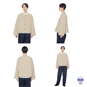 DANTON 단톤 여성 COLLARLESS 자켓 아우터 아이보리 DT-A0462