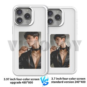 Enhanced 3.97 inch 480*800 E ink Back Case 4 Colo Sceen NFC Phone Case Fo iphone 15 14 13 Po Max