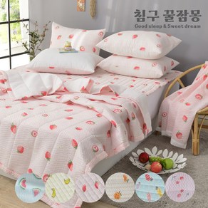 [국내생산] 침구꿀잠몽 상큼한 과일 무늬 시어커서 여름이불세트