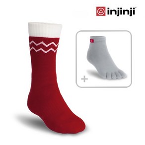 [Weshop][INJINJI NEW EcoWool] 뉴 에코울 퍼포먼스 세트 (울양말+발가락 라이너 세트), 레드 1세트, 1개