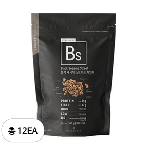 그라놀로지 블랙 세서미 스트리트 흑임자 그래놀라, 150g, 12개