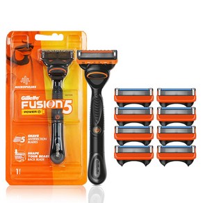 Gillette Fusion5 질레트 퓨전 면도기 파워 핸들 면도기+면도날 정품 세트, 질레트 퓨전파워 면도기 + 정품 면도날 8입, 1개