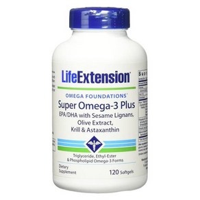 라이프익스텐션 슈퍼 오메가3 플러스 120캡슐 Life Extension Supe Omega 3 Plus Kill Astaxanthin, 1개, 120정