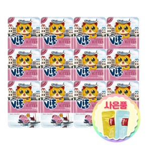 비프 ViF 고양이 간식 습식 파우치 75g 12개 + 고양이 츄르 5p, 키튼 참치무스 12개 + 완피5p, 1개