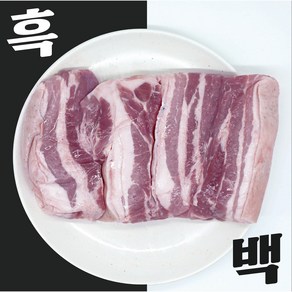 [서비스 뒷고기 500g] 흑백돼지 제주직송 돼지고기 제주 흑돼지 오겹살, 3cm 캠핑용, 1개, 500g