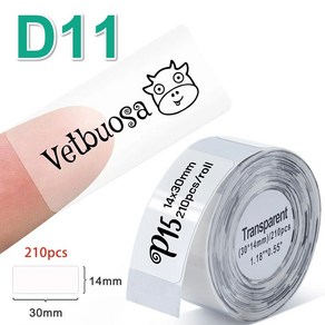 님봇라벨지 Niimbot D11 D110 스티커 용 프린터 기계용 투명 야광 흰색, 3)12X40mm160pcs