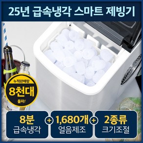 독일 8분 급속냉각 스마트 제빙기 스테인리스 아이스메이커 가정용, 12KG