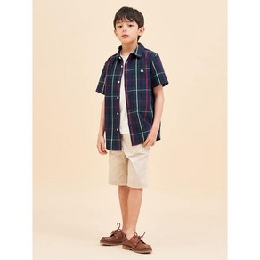 [브랜드정품]빈폴키즈 공식브랜드관 [20%OFF][BEANPOLE KIDS] [Essential] 시어서커 헤릿 체크 반소매 셔츠 그린 (BI4365UE2M)등원복 등교복