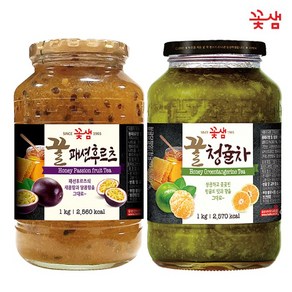 꽃샘 꿀 패션후르츠차 1KG +꿀청귤차 1KG (과일에이드), 1개, 1개입