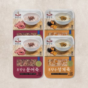 제주 부향순 문어죽 300g X 2팩 + 성게죽 300g X 2팩 밀키트 제주맛집 직송, 1.2kg, 1개