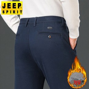 JEEP SPIRIT 지프 스피릿 바지 기모 남성 가을 겨울 기모 바지 스트레이트 캐주얼 팬츠 기모 두꺼운 느슨한 비즈니스 스트레치 따뜻한 남자 바지 J7077