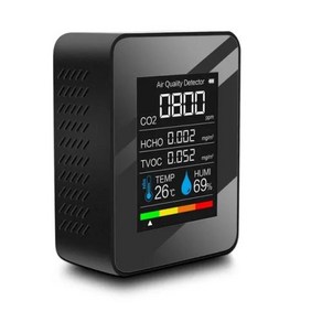 실내 공기질 모니터 포름알데히드 HCHO TVOC 테스터 LCD 온도 습도 알람 CO2 계량기 5 in, 1개