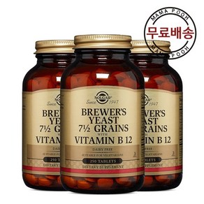 솔가 맥주효모 7 1/2 곡물 비타민 B12 250 정 3팩, 3개, 250정