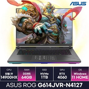 ASUS ROG STRIX G614JVR-N4127 i9 14세대 RTX4060 게이밍노트북 (64GB/Win11) / KCJH