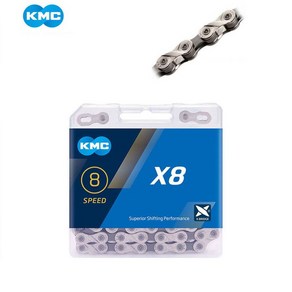 자전거체인 kmc x8 시마노 호환 로드 MTB 겸용체인, 1개