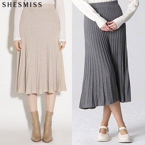 쉬즈미스 [쉬즈미스(SHESMISS)] 리브 니트 플레어 스커트 (택가격 138000원)