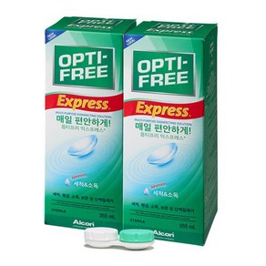 옵티프리 익스프레스 렌즈세정액 355ml x 2p + 렌즈케이스, 710ml, 1세트