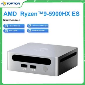 미니 PC 컴퓨터 2024 저렴한 AMD Ryzen 9 5900HX ES 윈도우 11 프로 DDR4 3200MHz NVMe SSD 게이머 사무실 3x4K WiFi6, 없음, 없음, 7) No Ram No Stoage - Ryzen 7