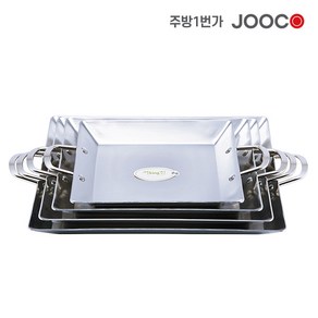 주방1번가 주코(JOOCO) 삼중 사각 볶음팬 사각팬 스텐팬, 중 (363x312mm/지름x높이), 1개