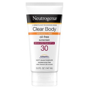 Neutogena 클리어 바디 오일 프리 선스크린 로션 SPF 30, 1개, 147ml