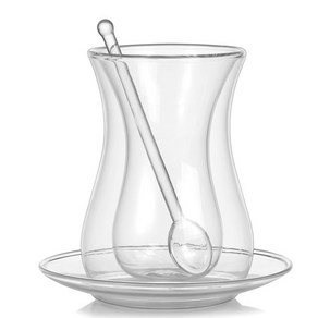 예쁜찻잔 tukish bohea double wall glass insulated 샷, 150ml-1개, 1개